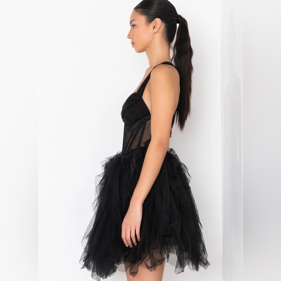Akira Tulle Halter Mini Dress -Black -Brand New - Picture 8 of 9